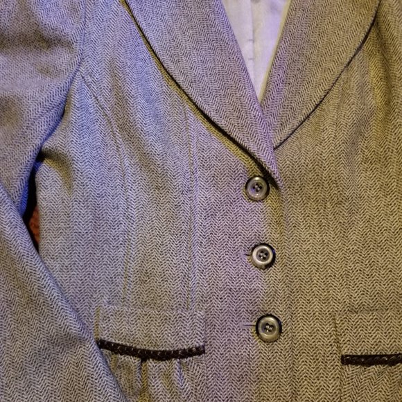 Cute herringbone tweed blazer, size 10, EUC - Picture 3 of 8